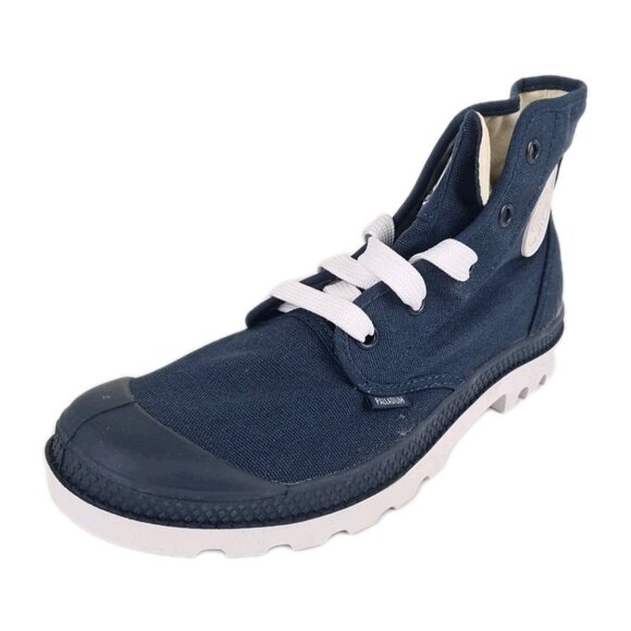 PALLADIUM Blanc Hi 72886419 Hiking Canva Boots Blue Boot SZ 6 Men = 7.5 Women - Picture 1 of 10